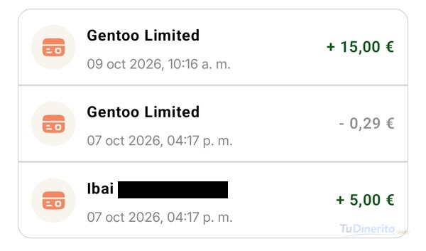 15€ recibidos en Gentoo