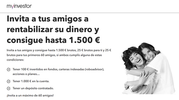 Gana hasta 1.500 euros invitando amigos a MyInvestor