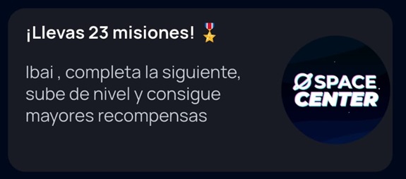 Llevo 23 misiones completadas