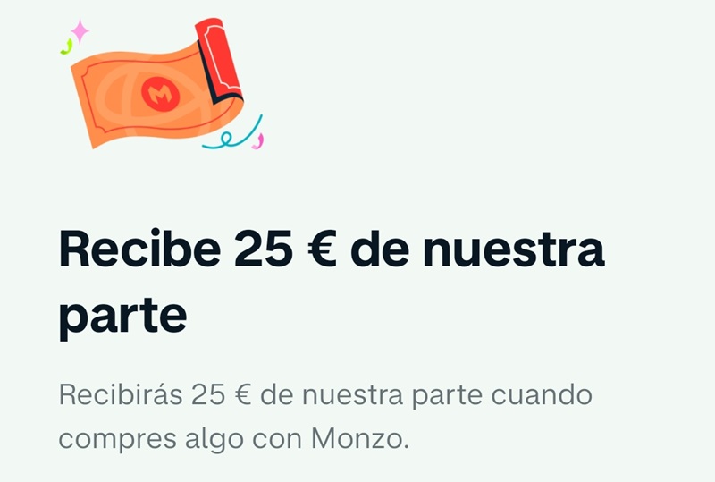 25 euros en Monzo