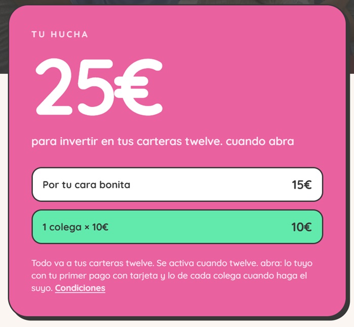 Mis primeros 25 euros en Twelve