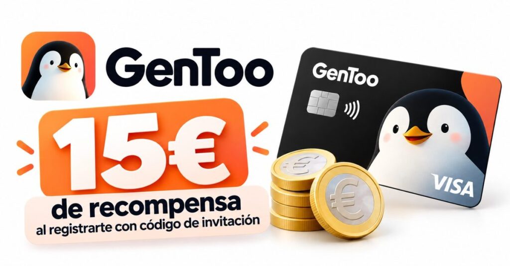 GenToo — recompensa de 15€ por registrarse con código de invitación