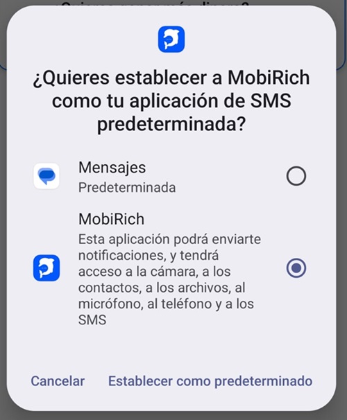 Apicación predeterminada
