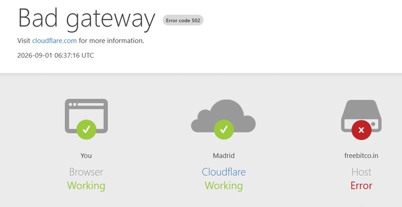 Bad Gateway en Freebitcoin
