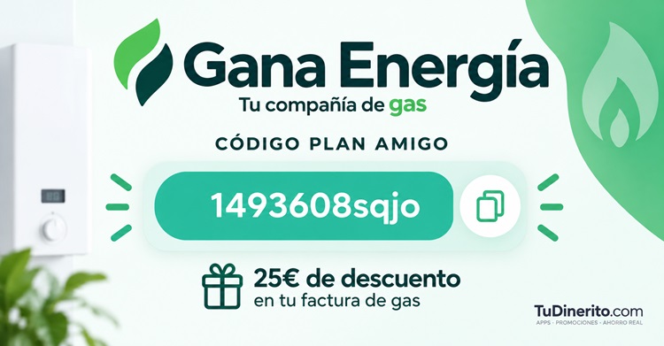 C&oacute;digo promocional de Gana Energ&iacute;a con 25&euro; de descuento