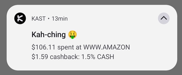 Mi compra en Amazon usando la tarjeta de Kast