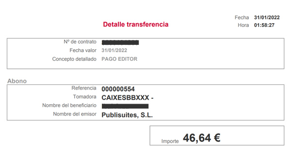 Transferencia bancaria