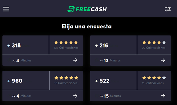 Encuestas en Freecash