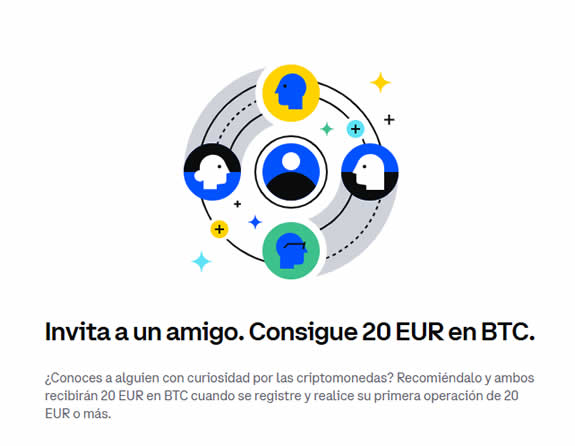 Invita a un amigo y gana 20€ en BTC