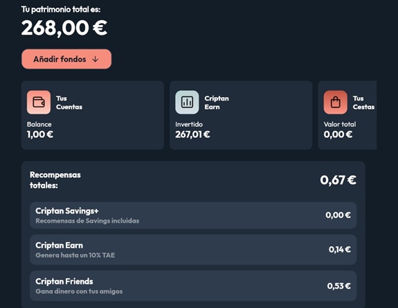 Mi cuenta en Criptan