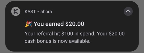 20$ por un referido en KAST