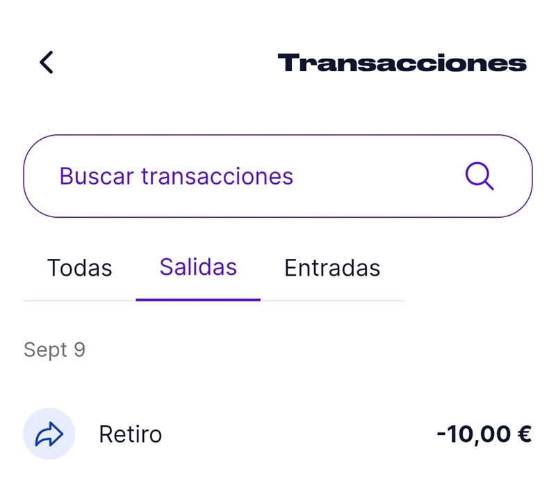 Retiro de 10 euros en Waiis