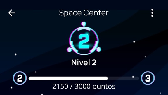 Estoy en el Nivel 2 de Space Center