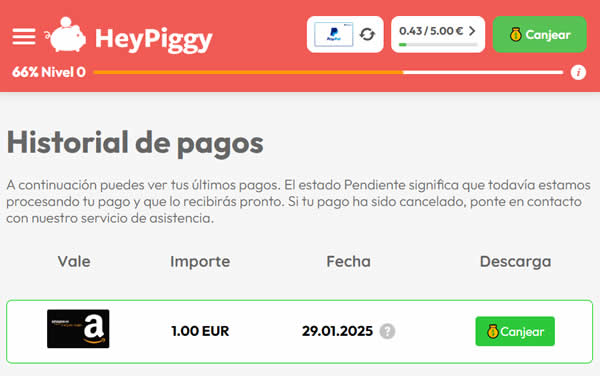 El primer premio que gané en HeyPiggy